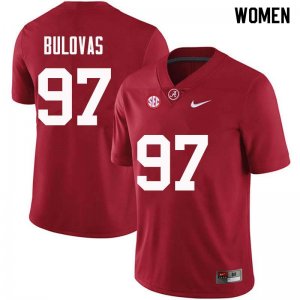 NCAA Women's Alabama Crimson Tide #97 Joseph Bulovas Stitched College Nike Authentic Crimson Football Jersey CM17L56XM